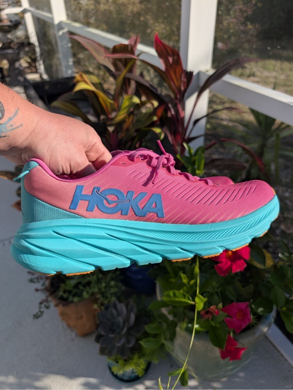 Hoka One One Rincon 3 Phlox Pink Atlantis Women's Size 11B Running Shoes 1119396